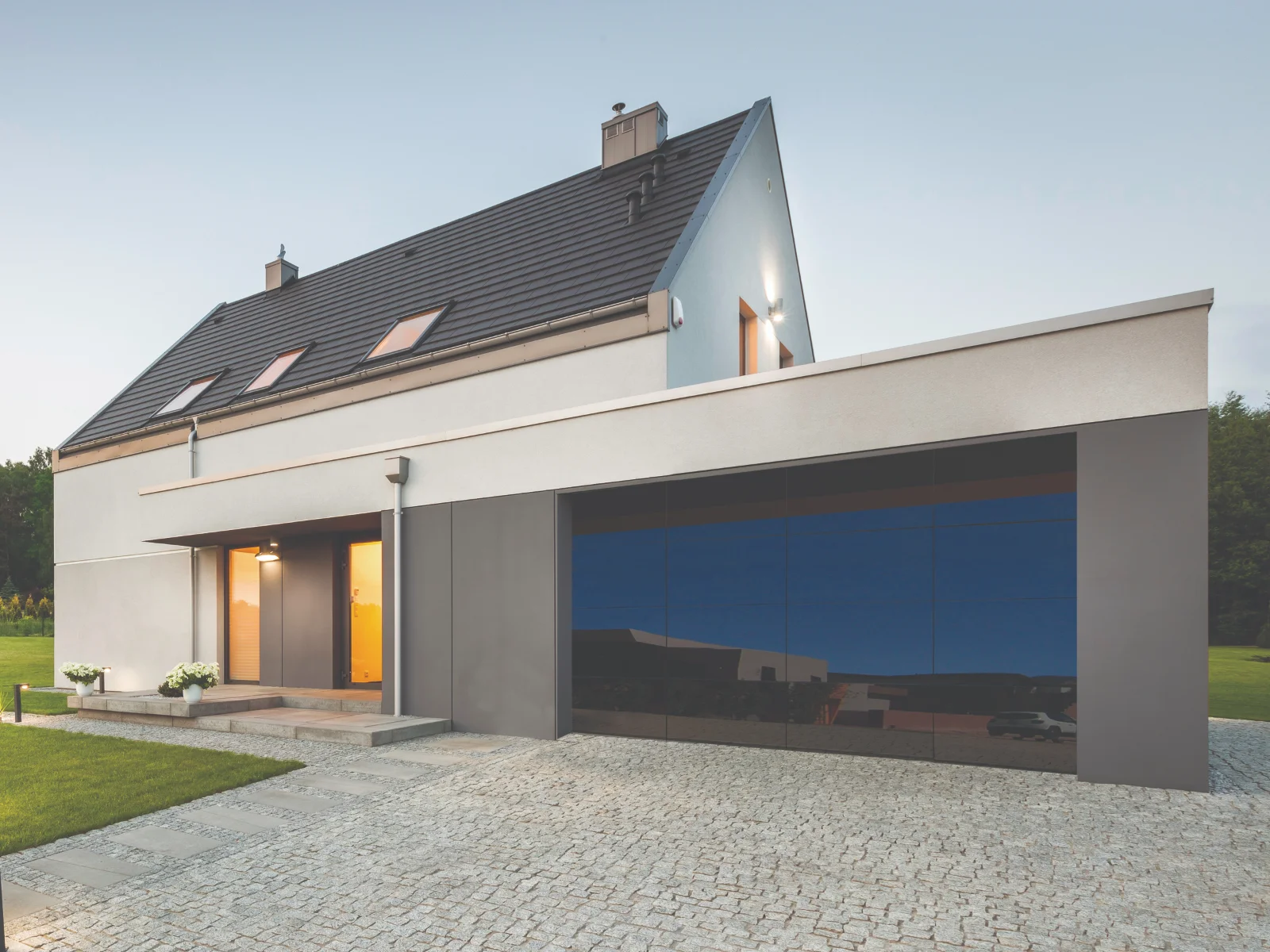 residential · mirrored gray glass